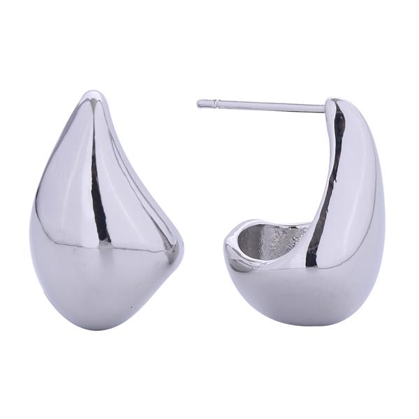 14K GOLD/WHITE GOLD DIPPED RAINDROP POST EARRINGS