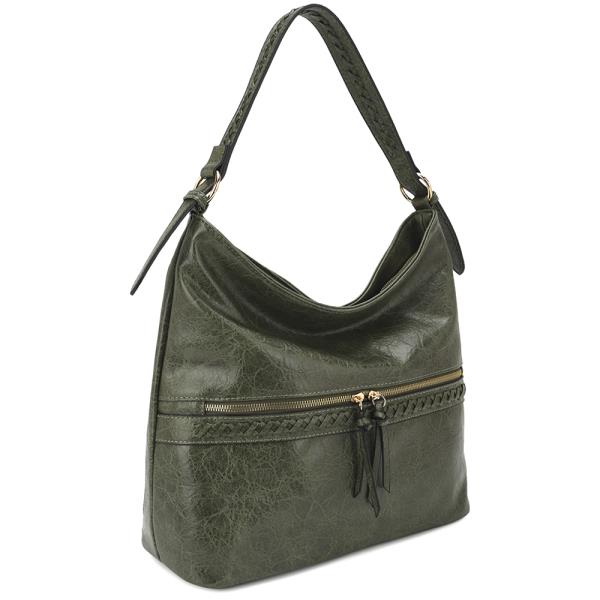 SMOOTH ZIPPER HOBO BAG