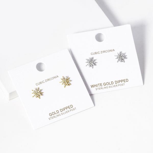 GOLD DIPPED CZ STUD EARRING