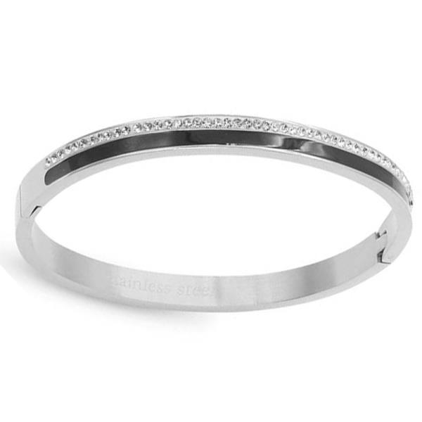 METAL CLEAR CZ HINGE BRACELET