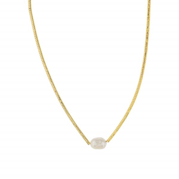BRASS GOLD PLATED PEARL NECKLACE