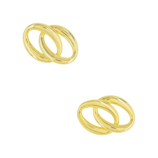 BRASS GOLD PLATED 30MM DOUBLE OVAL EARRING