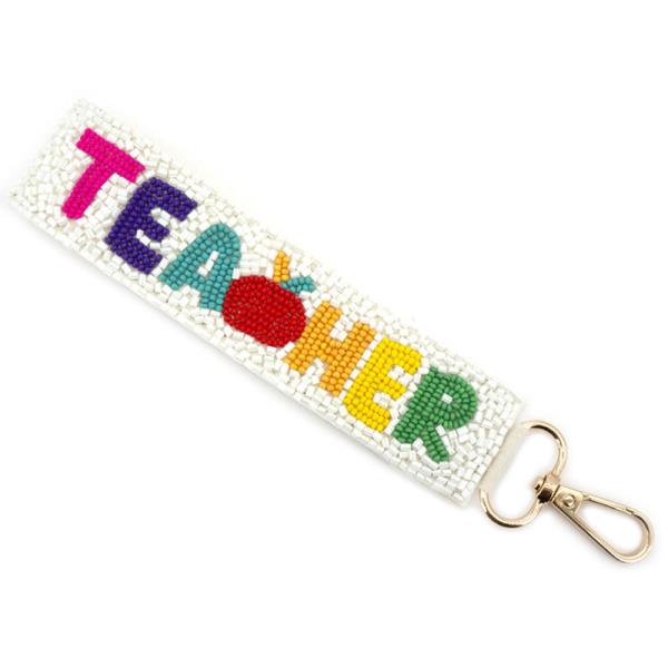 SEED BEAD TEACHER KEYCHAIN