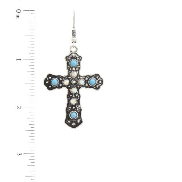 CROSS METAL DANGLE EARRING