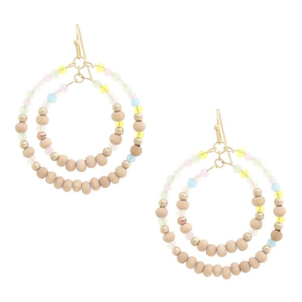 DOUBLE CIRCLE BEADED DANGLE EARRING