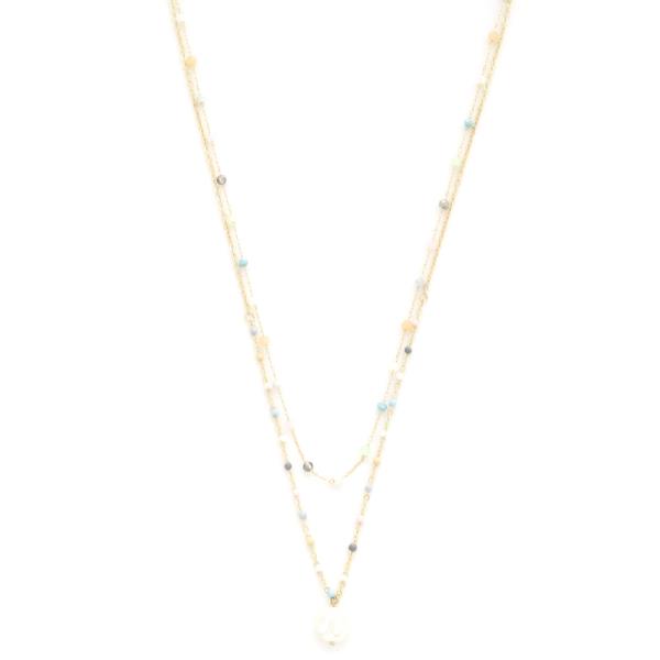DAINTY BEADED LAYERED NECKLACE