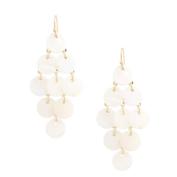 MOTHER OF PEARL ROUND DANGLE EARRING