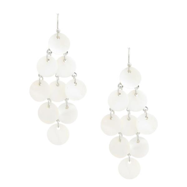 MOTHER OF PEARL ROUND DANGLE EARRING