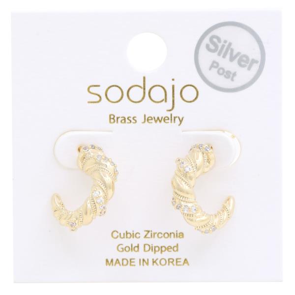 SODAJO TWISTED CZ GOLD DIPPED EARRING