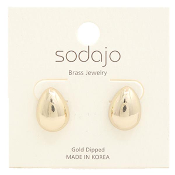 SODAJO GOLD DIPPED BRASS DOME EARRING