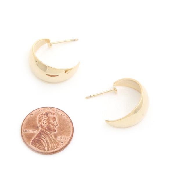 14K GOLD DIPPED WIDE OPEN CIRCLE HYPOALLERGENIC EARRING