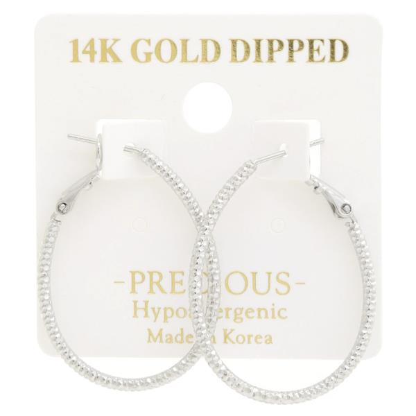 14K GOLD DIPPED OVAL HYPOALLERGENIC EARRING