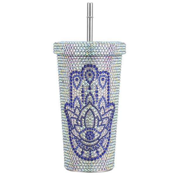 RHINESTONE HAMSA BLING WATER COFFEE TUMBLER