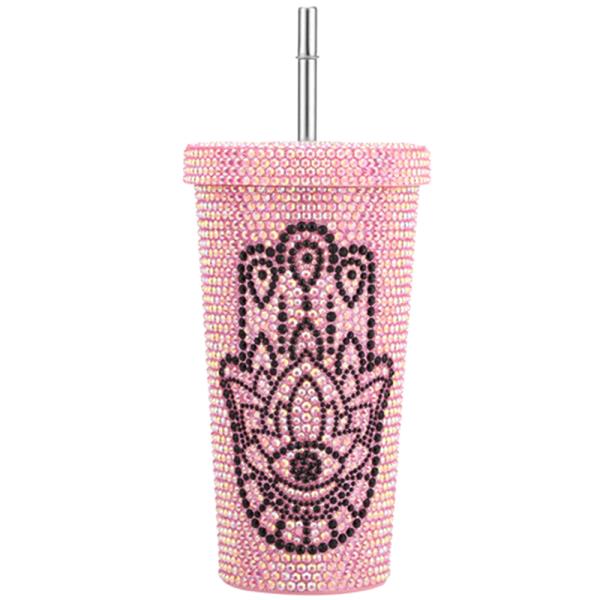 RHINESTONE HAMSA BLING WATER COFFEE TUMBLER