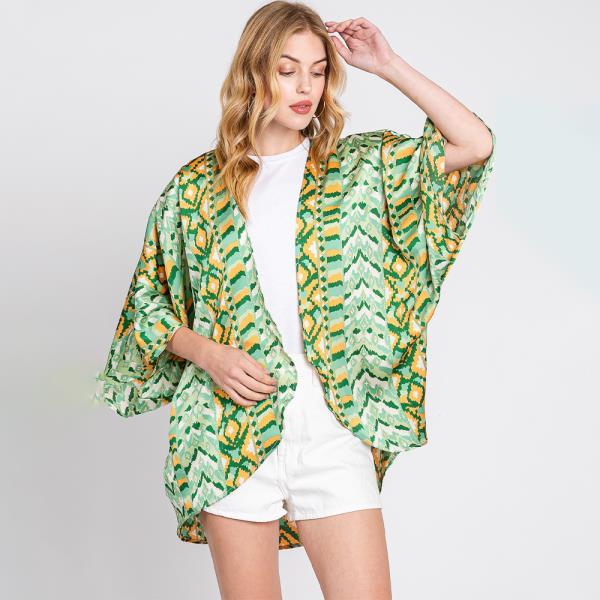 BOHO PRINT SLEEVE COVER UP CARDIGAN