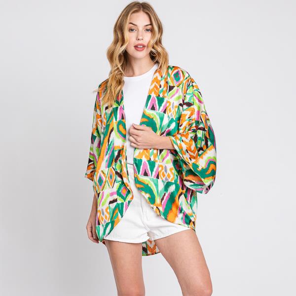 BOHO PRINT SLEEVE COVER UP CARDIGAN