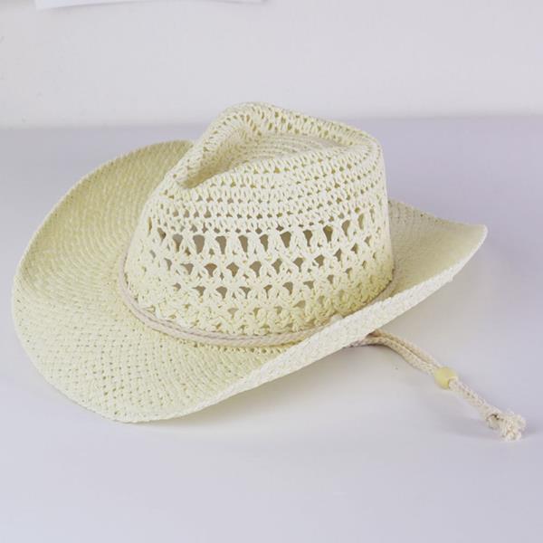 (ONLINE ONLY) STRAW COWBOY COWGIRL HANDMADE HAT WITH CHIN STRAP