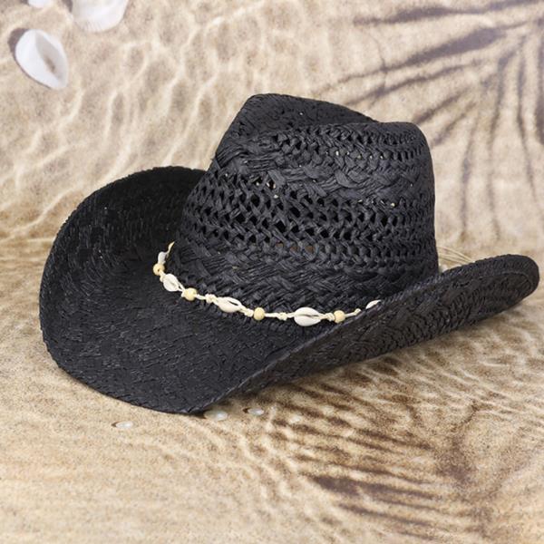 BEAD SHELLS BAND COWBOY COWGIRL HANDMADE HAT