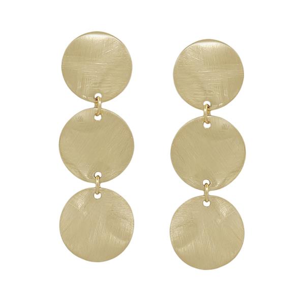 3 DROPS ROUND SATIN EARRINGS