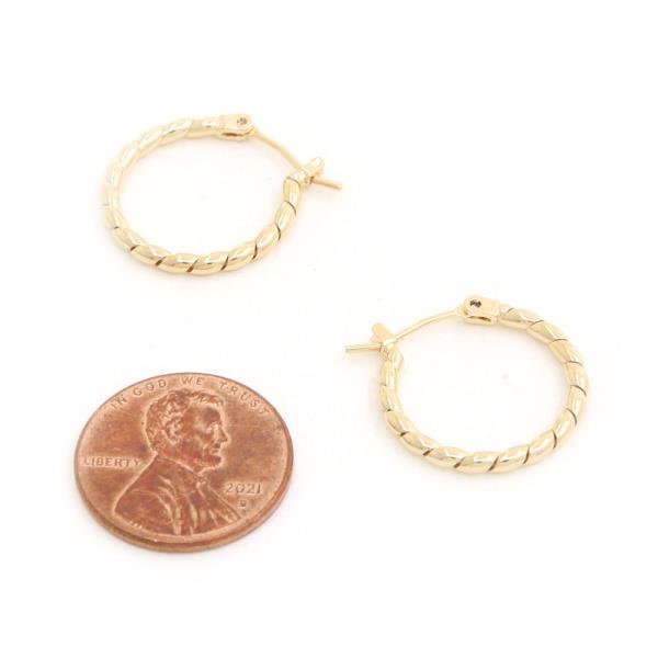 14K GOLD DIPPED TWISTED HYPOALLERGENIC HOOP EARRING