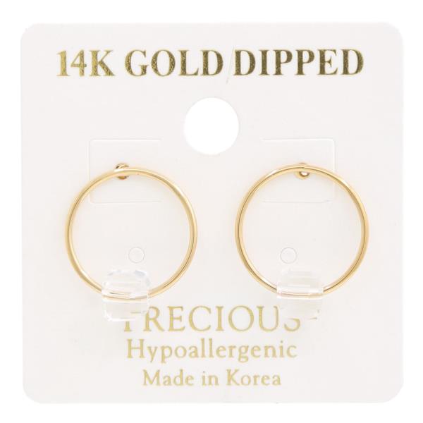 14K GOLD DIPPED CLEAR BEAD HYPOALLERGENIC EARRING