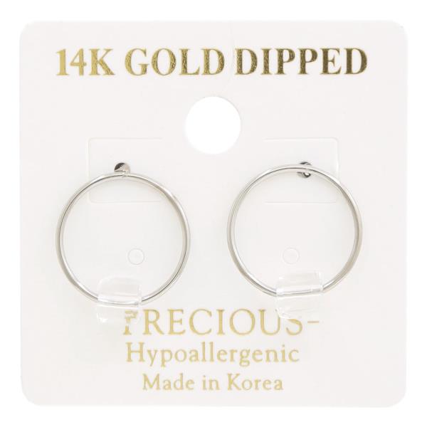 14K GOLD DIPPED CLEAR BEAD HYPOALLERGENIC EARRING