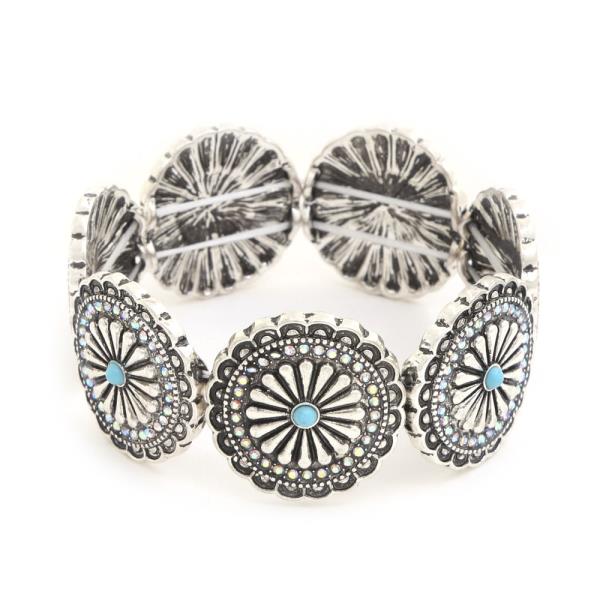 CONCHO ROUND METAL BRACELET