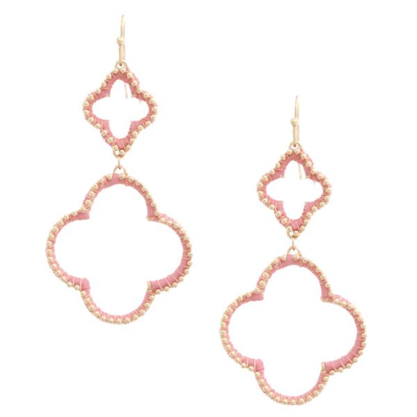 DOUBLE CLOVER SHAPE THREAD WRAPPED EARRING