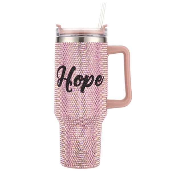 HOPE BLING COFFEE OR WATER TUMBLER WITH HANDLE