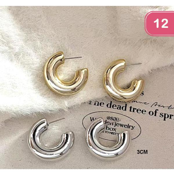 FASHION CHUNKY HOOP EARRING (12 UNITS)