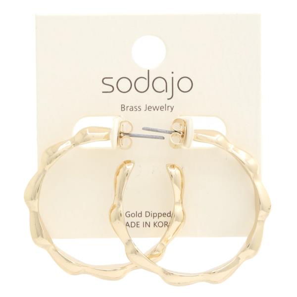 SODAJO BAMBOO LINK GOLD DIPPED EARRING