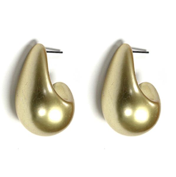 PEARLIZED COLOR COATED TEARDROP DOME EARRING