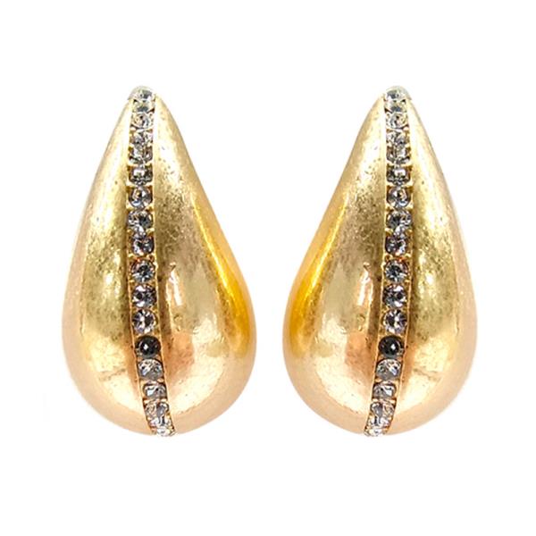 RHINESTONE METAL TEARDROP EARRING