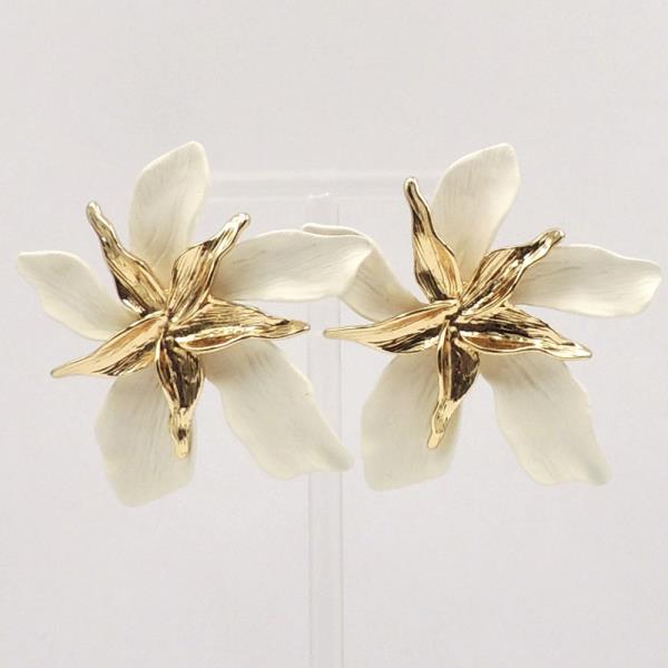 LARGE DOUBLE LAYERED COLOR FLOWER EARRING