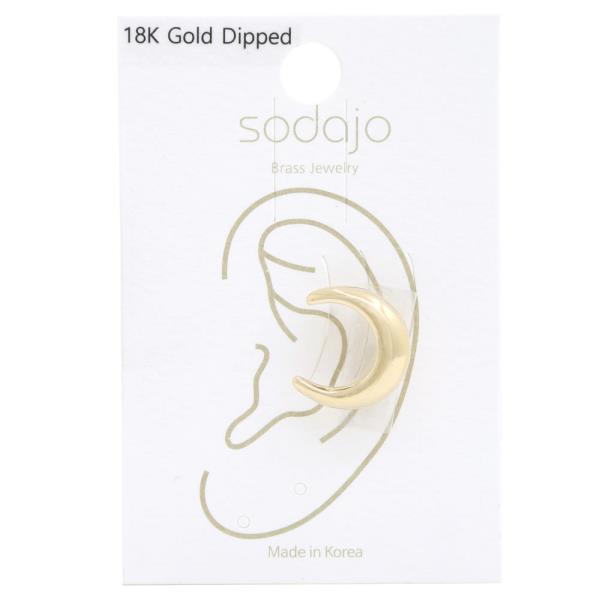 SODAJO CRESCENT MOON 18K GOLD DIPPED BRASS EAR CUFF