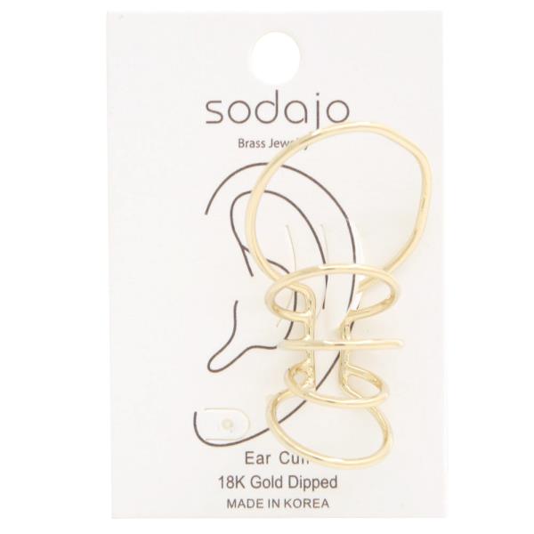 SODAJO GOLD DIPPED  ORGANIC SHAPE 18K GOLD DIPPED EAR CUFF