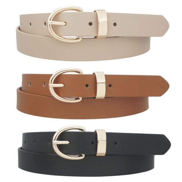 PLUS HOLLOW BACK U BUCKLE TRIO BELT