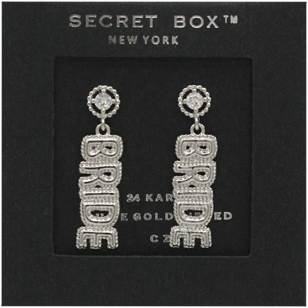 SECRET BOX GOLD DIPPED BRIDE CZ DROP EARRING