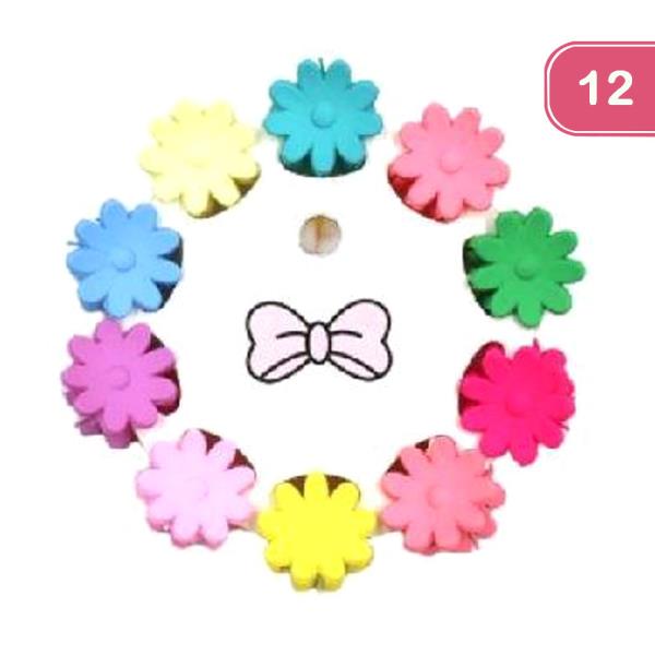 FASHION FLOWER MINI JAW HAIR CLIPS (12 UNITS)