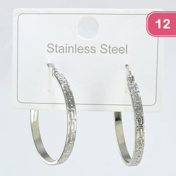 STAINLESS STEEL HOOP EARRING (12 UNITS)