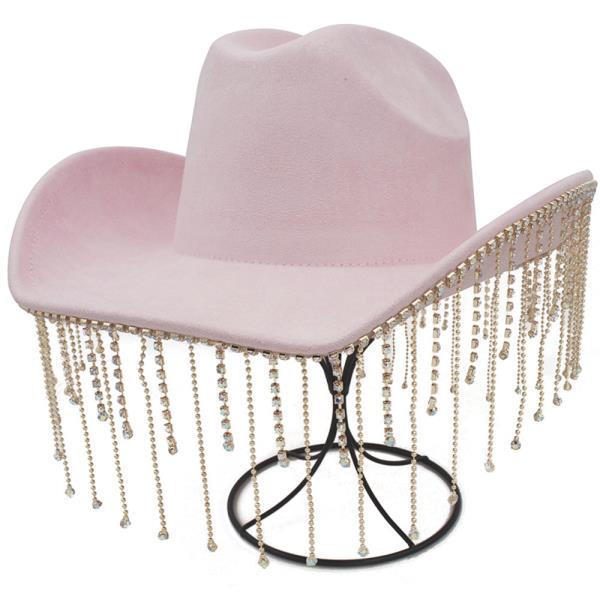 RHINESTONE TASSEL COWBOY HAT