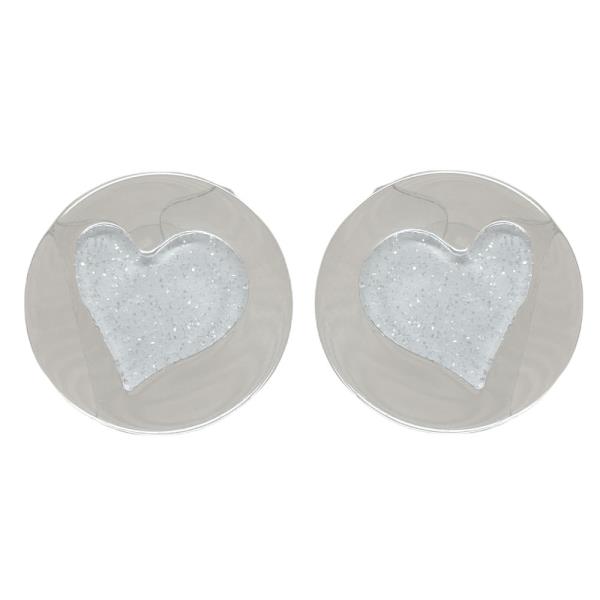 CELLULOID ROUND HEART EARRING