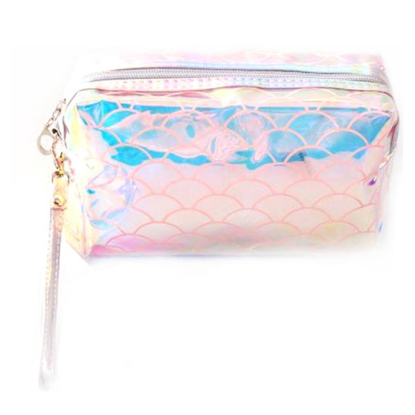 HOLOGRAPHIC SCALES COSMETIC BAG