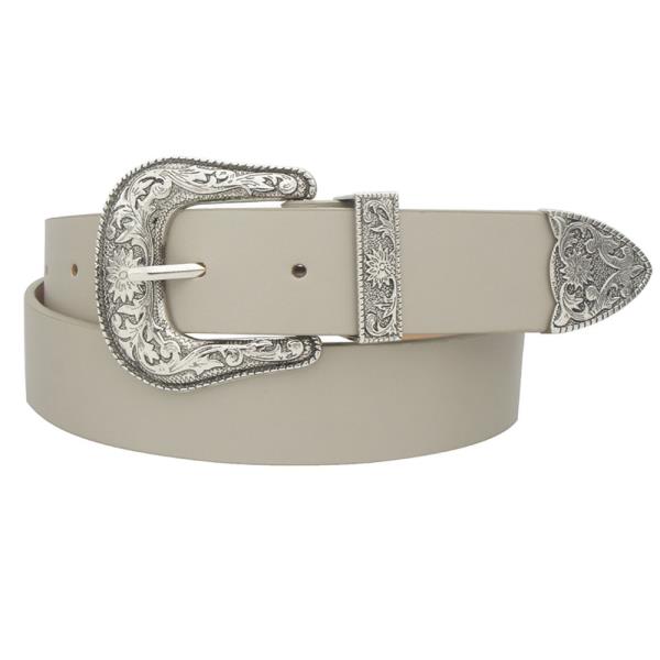 FLORAL EMBOSSED WESTERN BUCKLE BELT