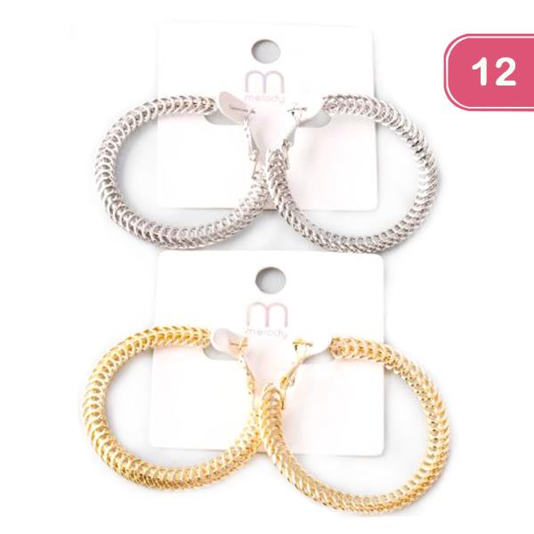 METAL COIL WRAPPED HOOP EARRING (12 UNITS)