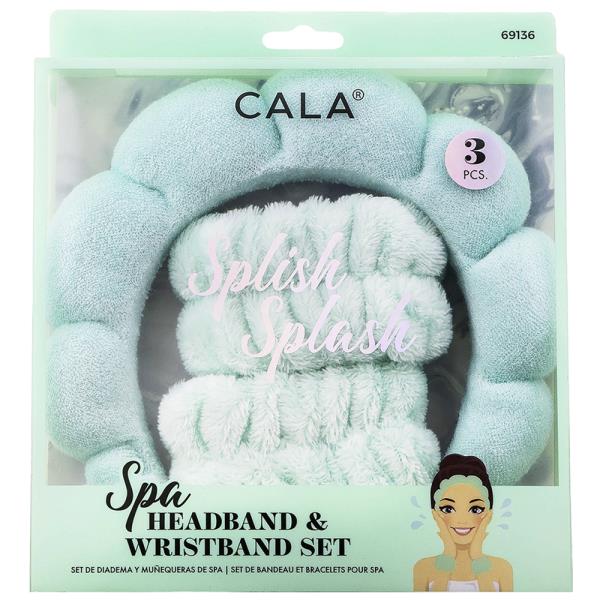 CALA SPA HEADBAND AND WRISTBAND SET MINT