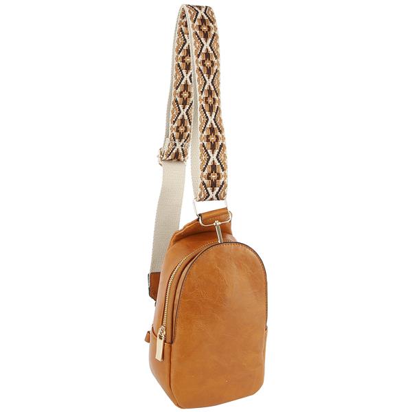 SMOOTH ZIPPER SLING CROSSBODY W GUITAR STRAP