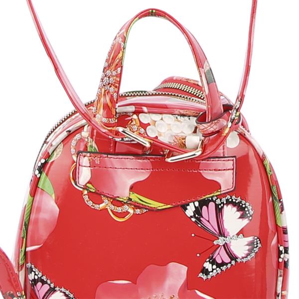 3I1N FLOWER PRINT CONVERTIBLE ZIPPER BACKPACK WITH WALLET AND COIN PURSE SET