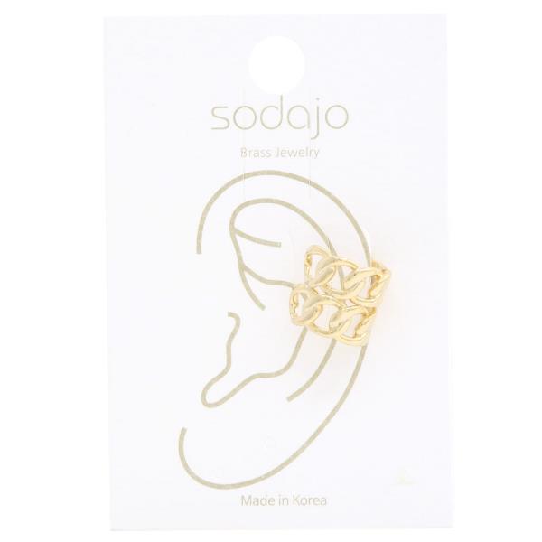 SODAJO GOLD DIPPED  DOUBLE CIRCLE LINK EAR CUFF