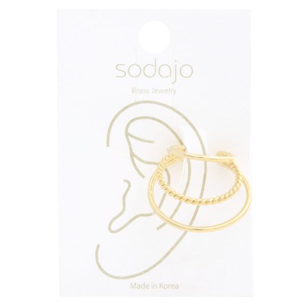 SODAJO GOLD DIPPED TWISTED METAL EAR CUFF